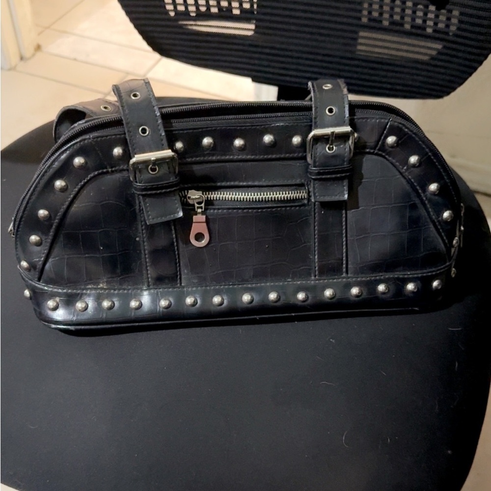 Aldo Black Studded Toiletry Bag